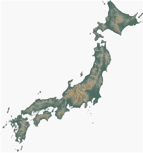 地勢高|日本の地形図、標高、地勢